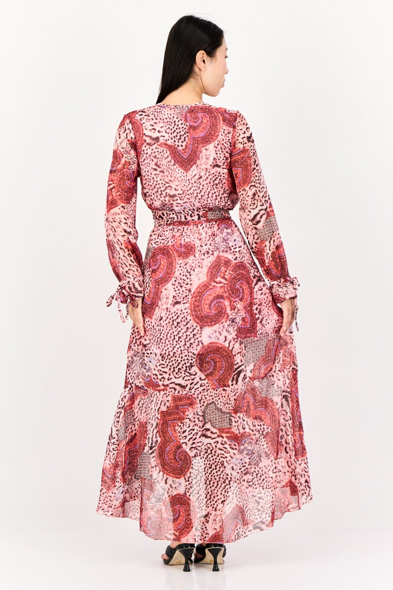 KENDALL + KYLIE فستان ماكسي مزين بطبعة حيوانات للنساء، متعدد الألوان - Image 4